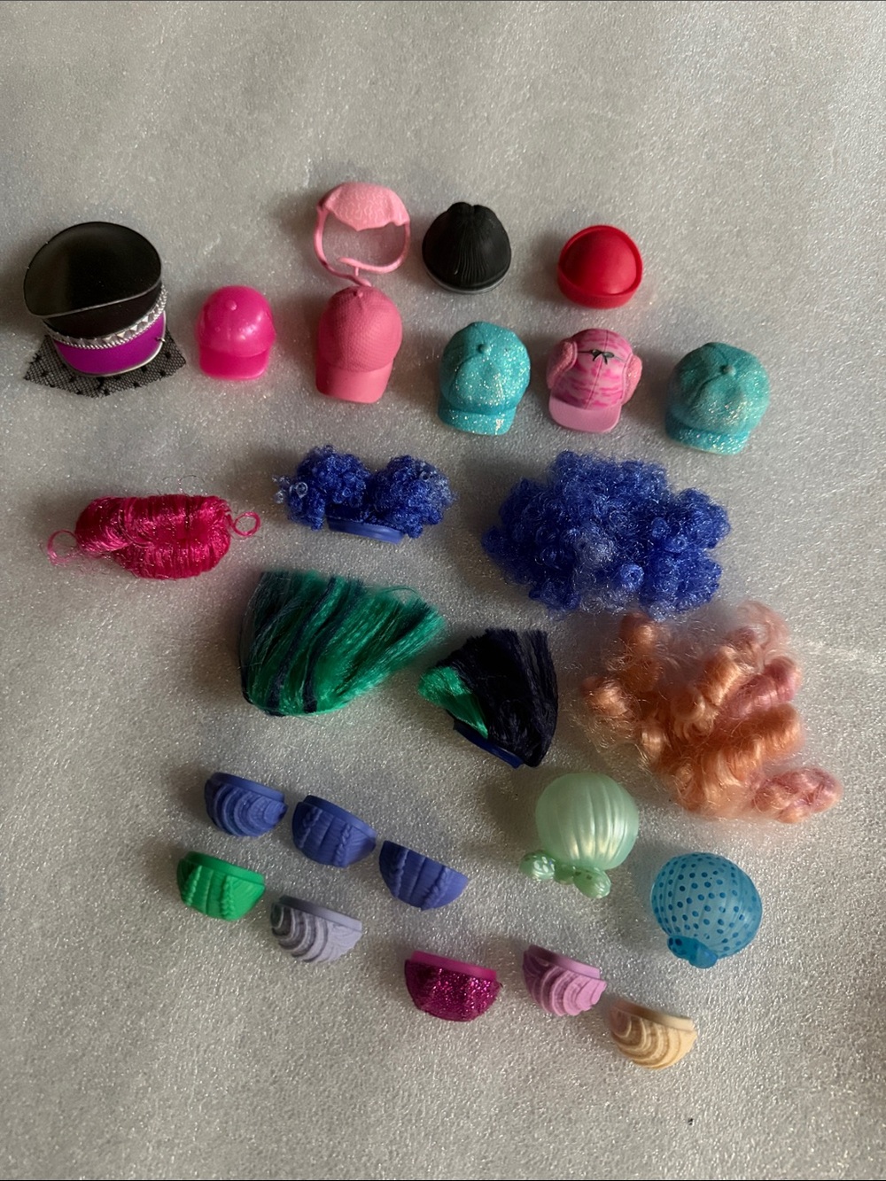 Assorted LOL Doll Hats, Wigs & Hair Accessories